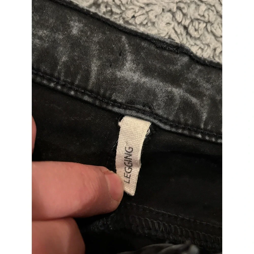 Rag & Bone Jeans Womens 24 Black Legging Jegging Skinny Stonewash Faux Pockets